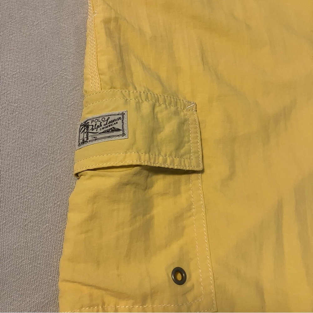 Polo Ralph Lauren swim trunks men sz Large yellow vacation beach cruise resort - Picture 9 of 9